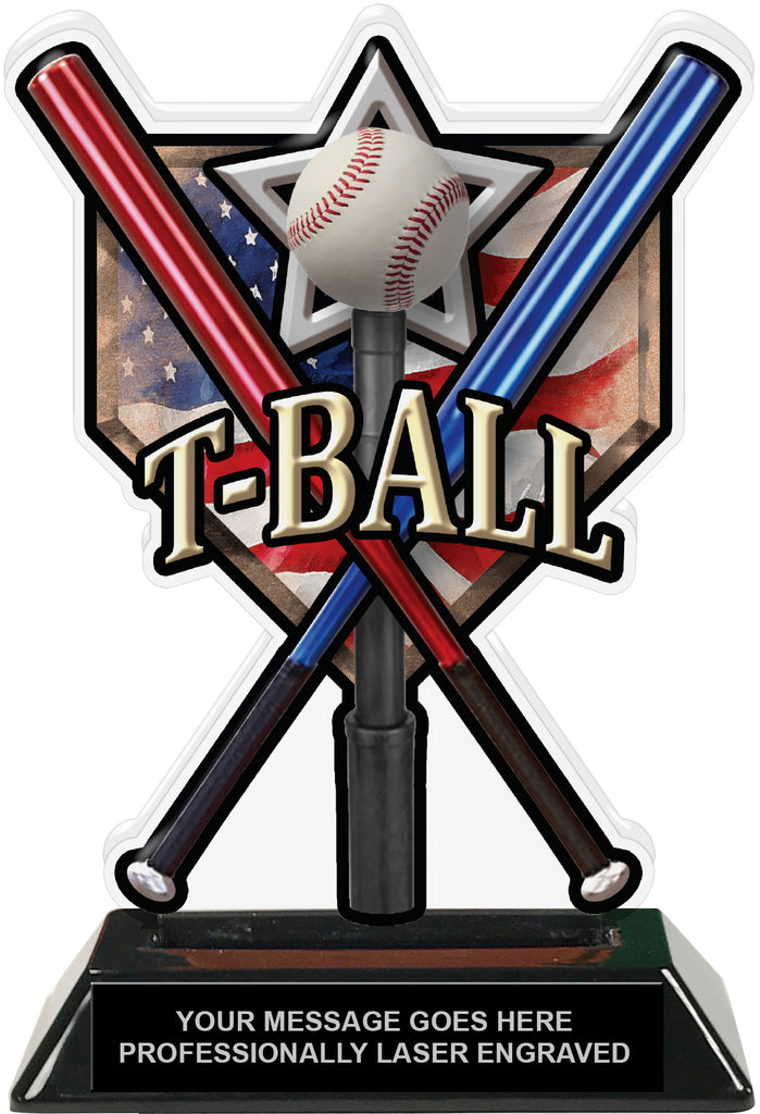 T-Ball Homeplate Colorix Acrylic Trophy- 7 inch [TACR7-HP-TEEBL-Q]