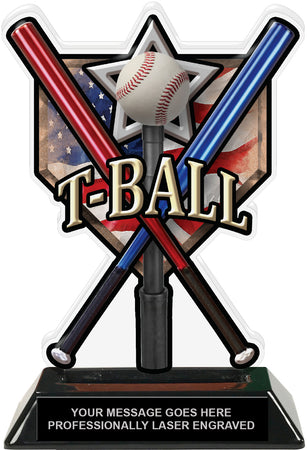 T-Ball Homeplate Colorix Acrylic Trophy- 7 inch [TACR7-HP-TEEBL-Q]