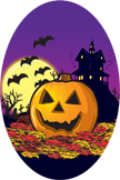 Halloween- Haunted House Oval Insert [OV-2035]