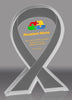 Custom Gray Awareness Ribbon Acrylic Award - 6 inch [ATRIB-GRY-6-FC-Q]