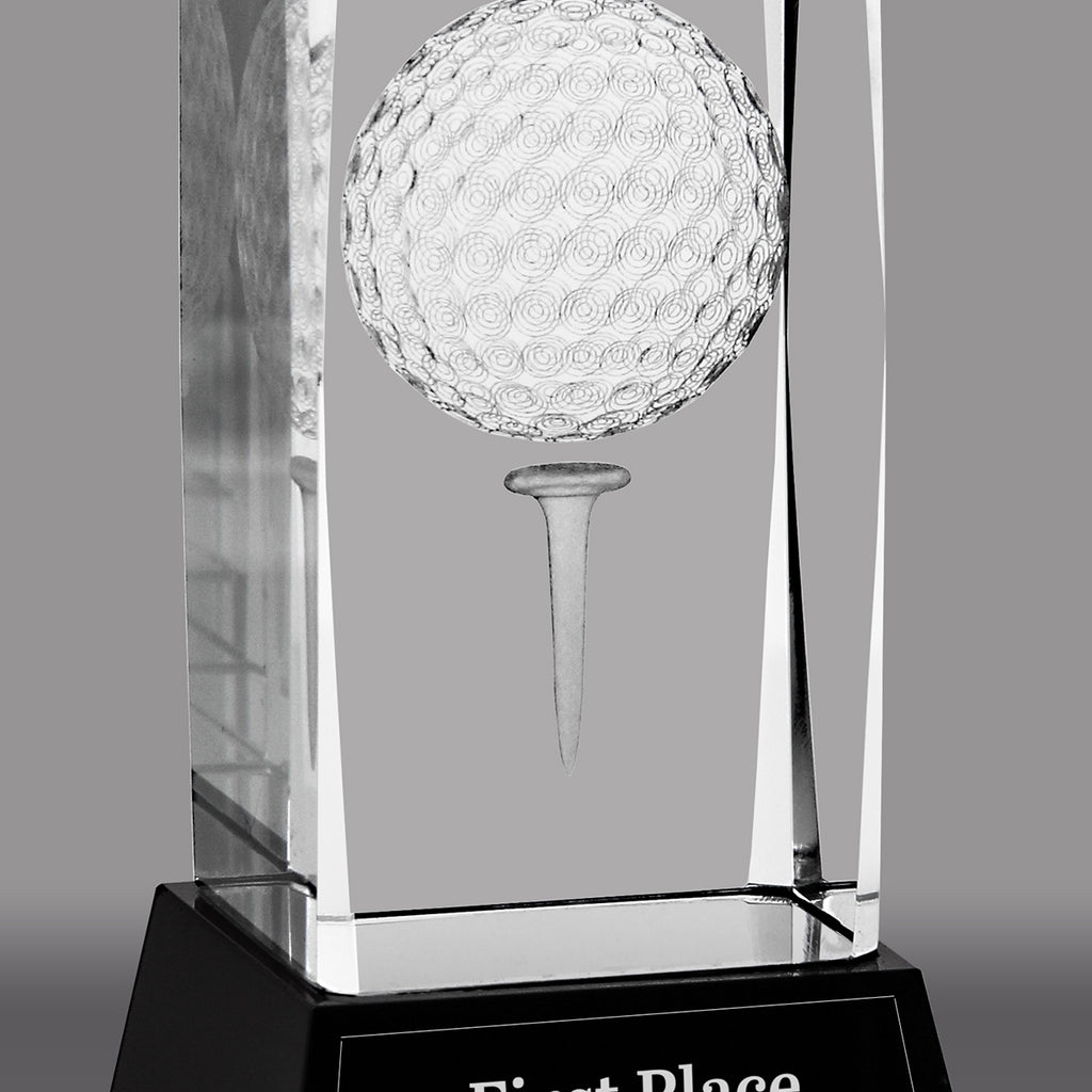 Crystal Optical Ball & Tee Golf Awards