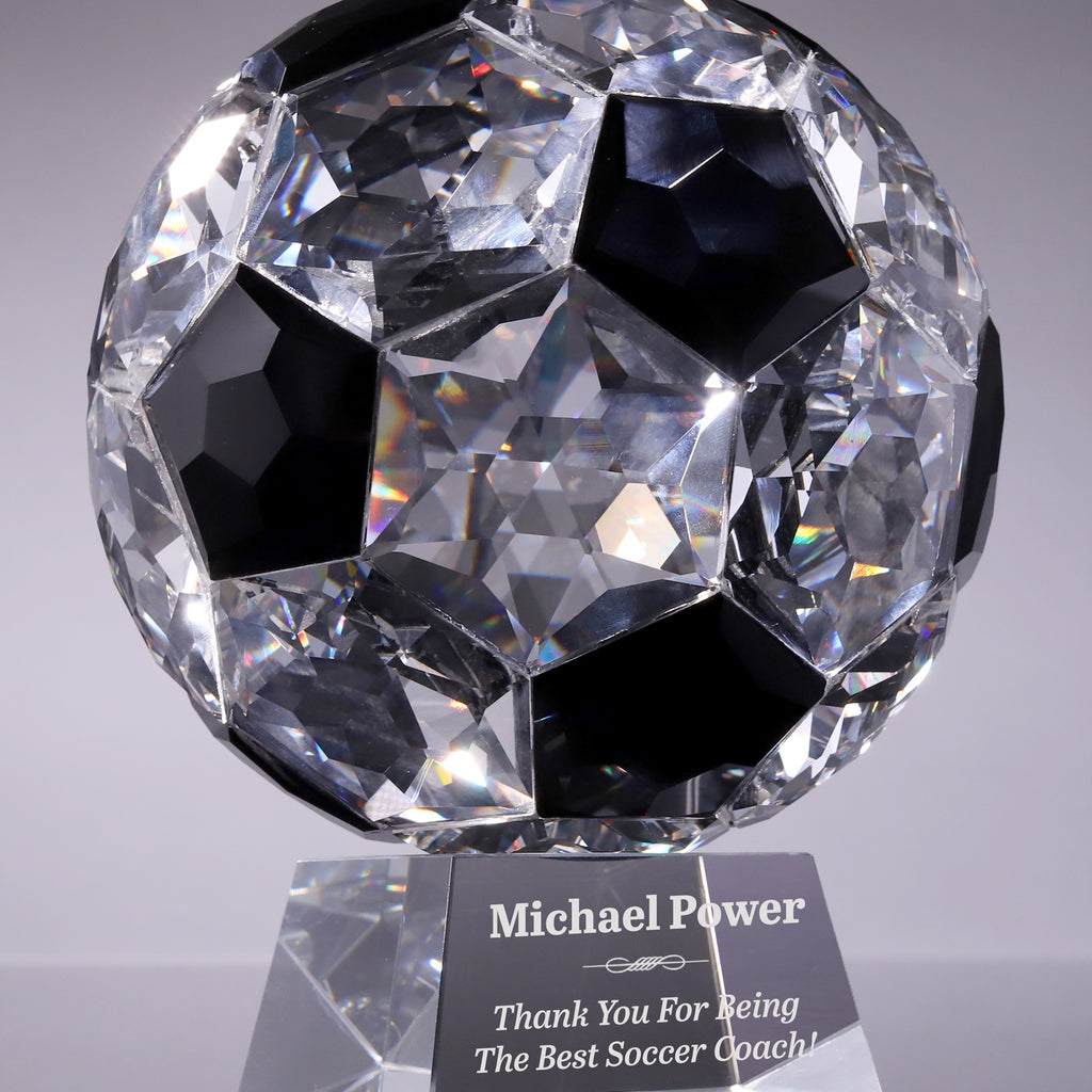 Faceted Crystal Soccer Ball Awards
