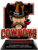 Cowboys Mascot Colorix-T Acrylic Trophy - 6.25 inch Red [TACR6-MSCT-CWBY-RED-Q]