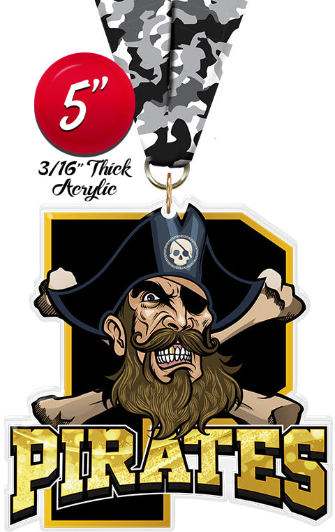 Pirates Mascot Colorix-M Acrylic Medal [MACR5-MSCT-PRT-Q]