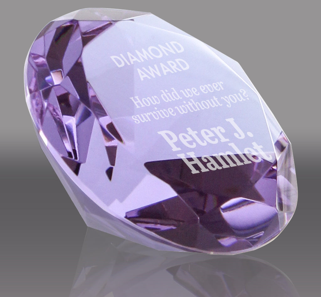 Amethyst Purple Crystal Diamond Paperweights