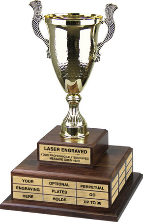 Gold Metal Cup Twin Tier Perpetual Trophy [TPP2L-GCP]