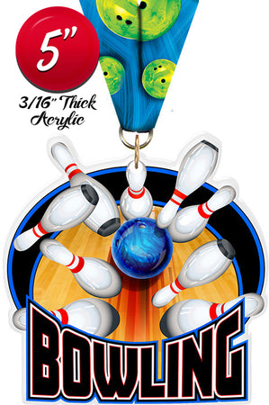 Bowling Colorix-M Acrylic Medal [MACR5-BW-Q]