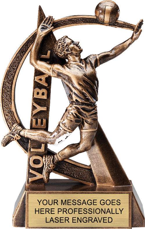 Volleyball Male Ultra-Action - 6.5" Resin Trophy [RMUA6-VBM]