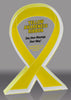Custom Yellow Awareness Ribbon Acrylic Award - 6 inch [ATRIB-YLW-6-FC-Q]