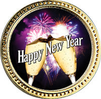 Happy New Year Round Insert Pin [P78RI-NYE]