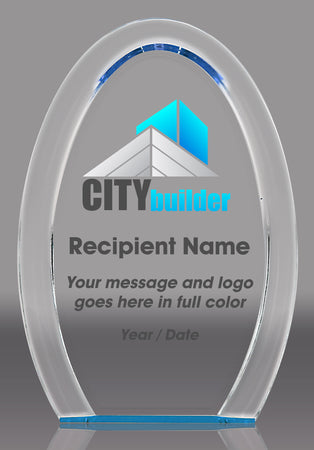 Custom Acrylic Blue Oval Halo- 8 inch [ABOH-8-FC]