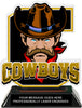 Cowboys Mascot Colorix-T Acrylic Trophy - 6.25 inch Gold [TACR6-MSCT-CWBY-GLD-Q]