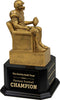 Gold Finish Armchair Fantasy Football Sculpture on Monument Base 3 [MBAF-FB-9P]