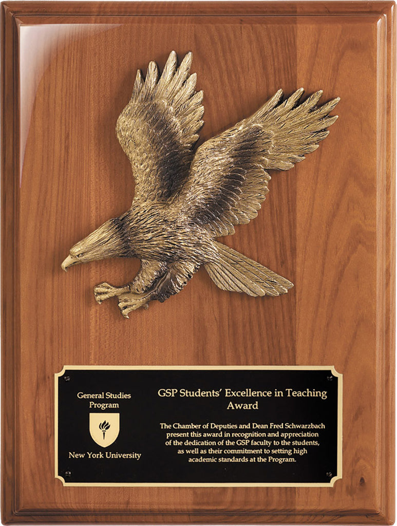 American Tribute Walnut Piano Finish 9"x12" Plaque - Eagle [PMWP222E]