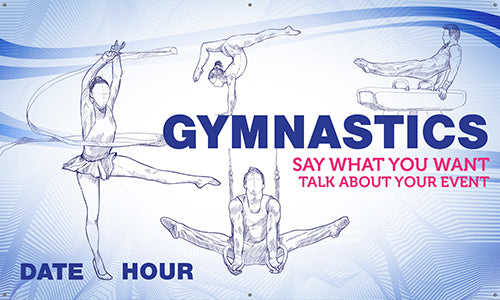 Gymnastics Vinyl Banner- Hand Drawn [VB-GG-HND]