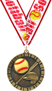 Softball 3D Rubber Graphic Medal [MRFC2-SB]