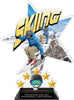 Skiing Shattered Star Colorix Acrylic Trophy- 10 inch [TACR10-STR-SKI-Q]