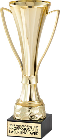 Plastic Fluted Gold Cup - 12 inch [CM35-1-12-G]