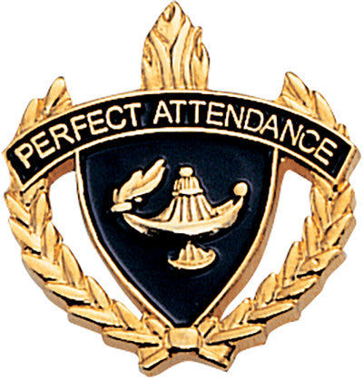 Perfect Attendance 3D Enameled Scholastic Pin [PCM-WRT-PA]