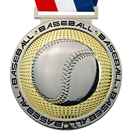 3.25" Baseball Dual Plated Diecast Medal [MSDP3-BS]