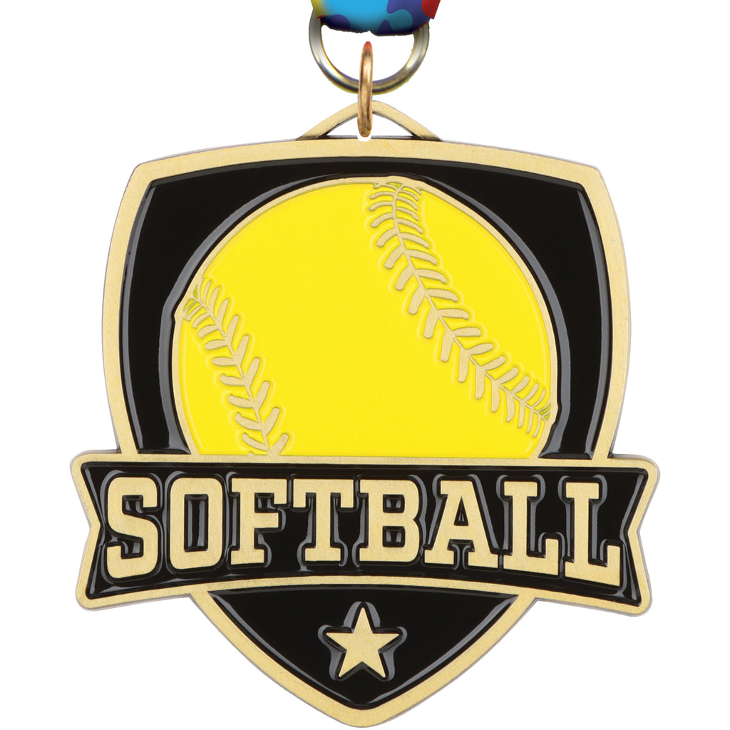 2.5" Softball Banner Shield Medal [MPSHD2-SB]
