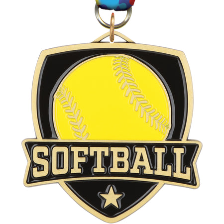 2.5" Softball Banner Shield Medal [MPSHD2-SB]