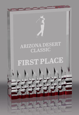 Reflective Base Acrylic Award- Red 3.5x5 inch [ACRS-3R]