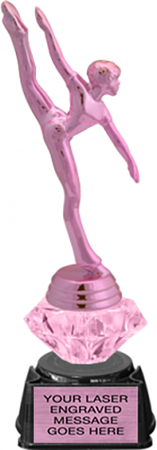 Modern Dance Pink Metallic Diamond Riser Trophy on Synthetic Regal Base [TDRPNK8-MD]