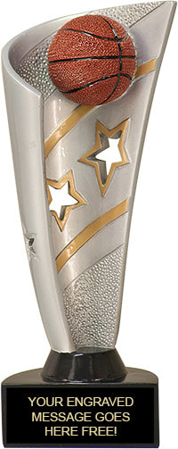 Basketball Banner Resin 3D Sport Trophy [RJBAN8-BK]