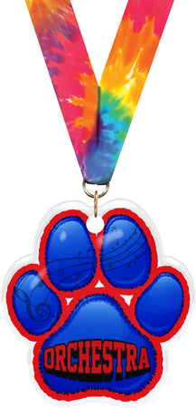 Orchestra Paw Acrylic Medal- 2.75 inch [MACR2-PAW-ORCH-Q]