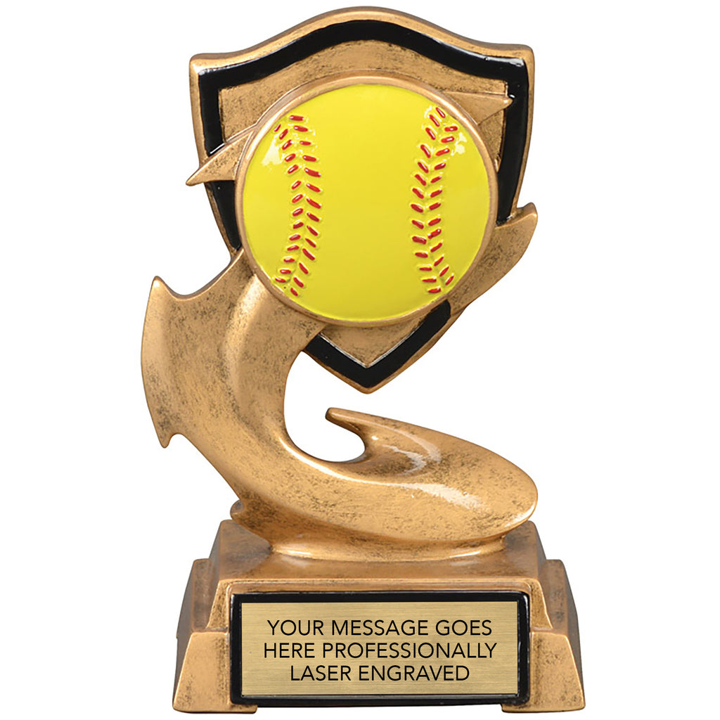 Softball Electric Flame Resin Sculpture Trophy [RPEF6-SB]