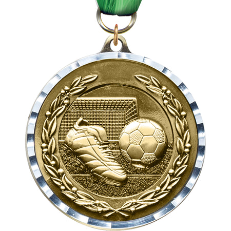 2.75 inch Soccer Diecast Medal with Diamond Cut Border [MM275DC-SC]