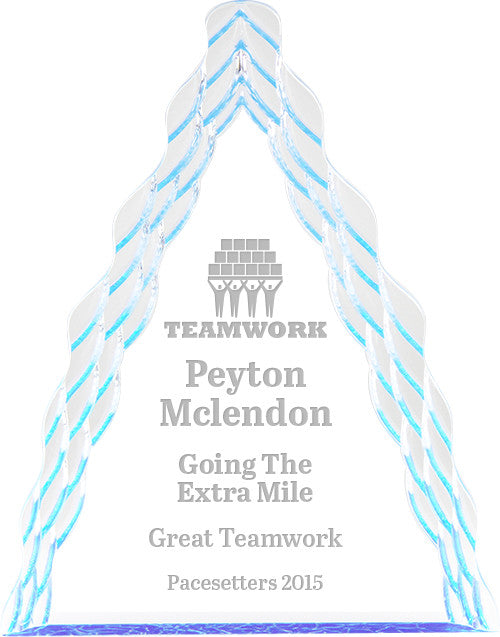 Wavy Mountain Acrylic with Blue Reflective Bottom 9.5x7.25x1 [AWM9-M-BLU]