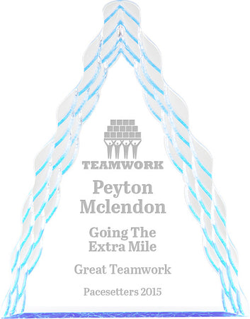 Wavy Mountain Acrylic with Blue Reflective Bottom 9.5x7.25x1 [AWM9-M-BLU]