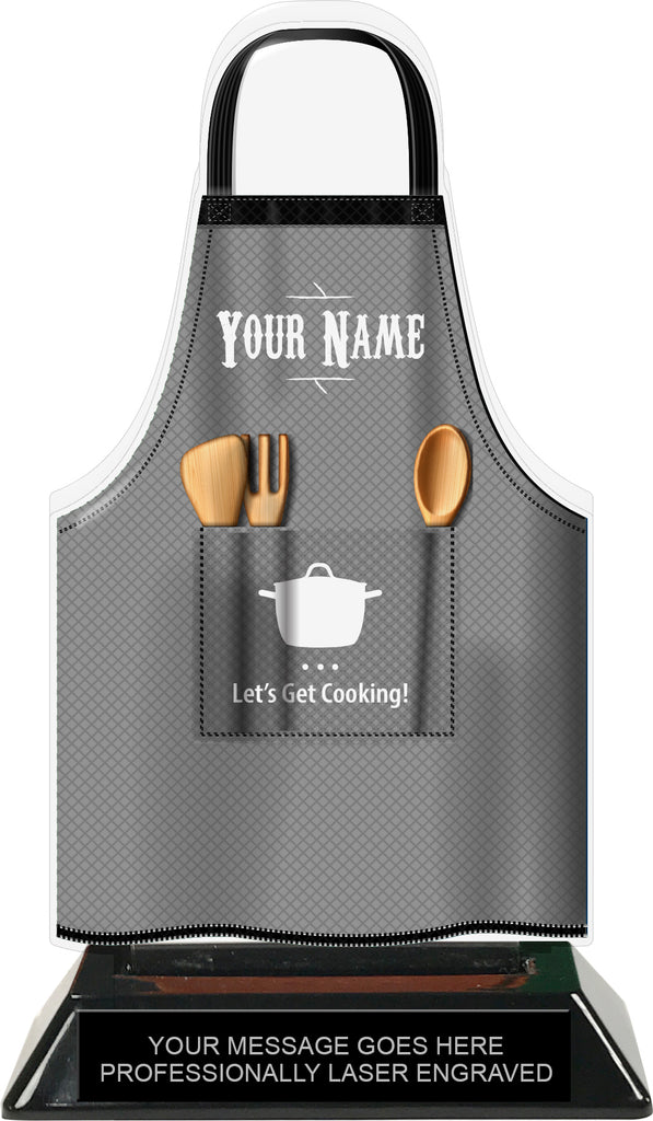 Cooking Apron Colorix-T Acrylic Trophy - Grey [TACR7-JSY-COOK-GRY-Q]
