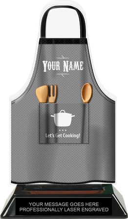 Cooking Apron Colorix-T Acrylic Trophy - Grey [TACR7-JSY-COOK-GRY-Q]