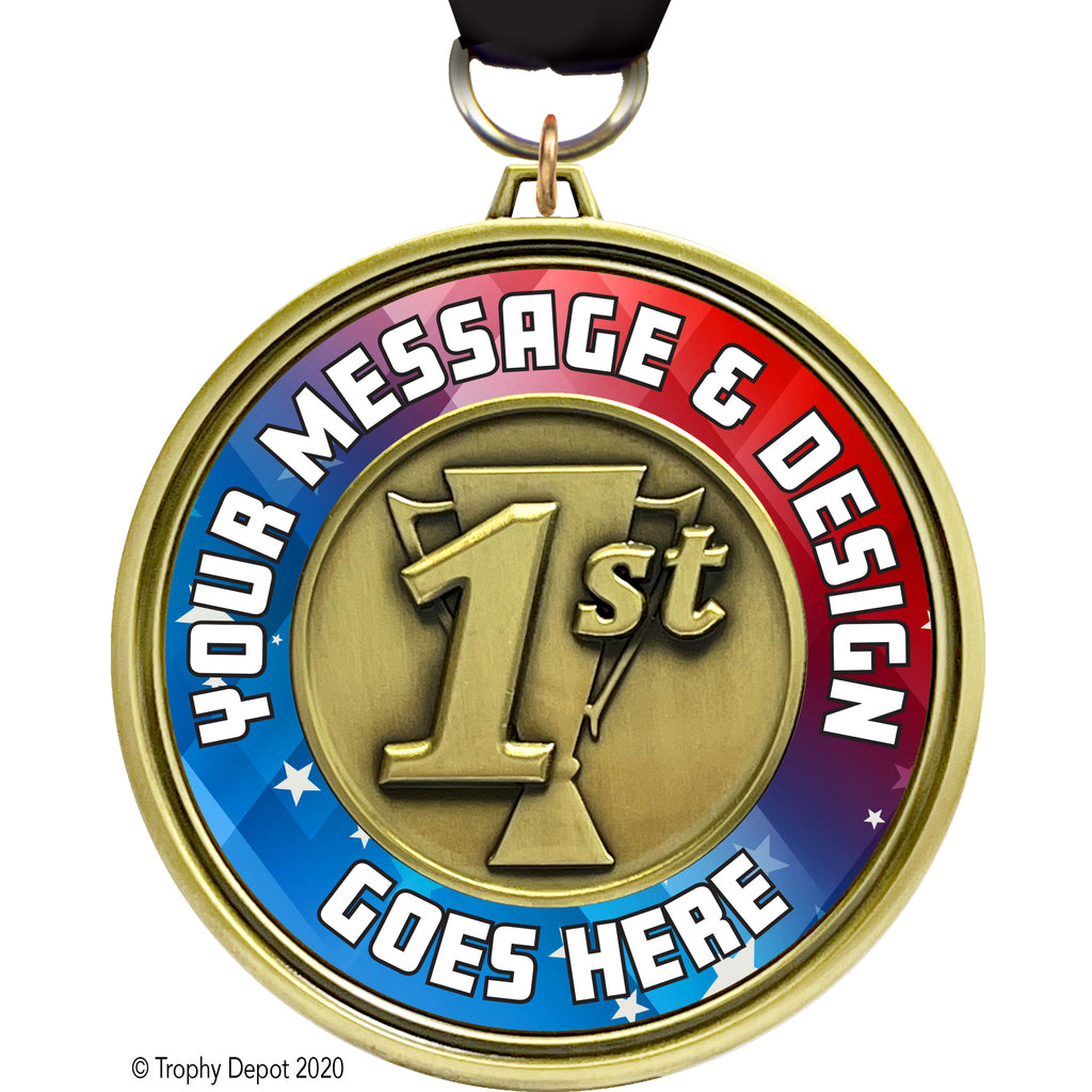 Custom 3 inch Eclipse Insert Medal - 1st Place [MXEL1-1ST]