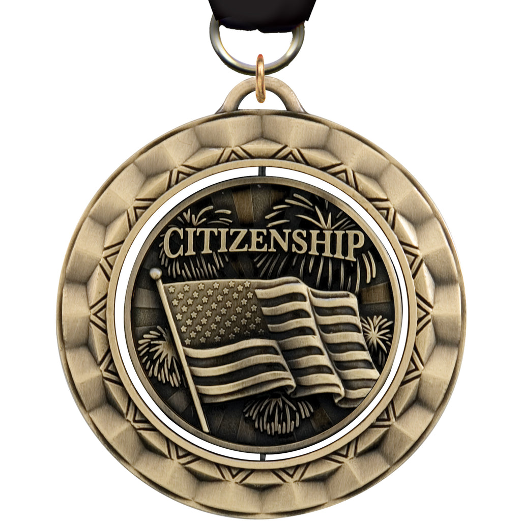 2 5/16" Citizenship Spinning Medal [MSPN-CZ]