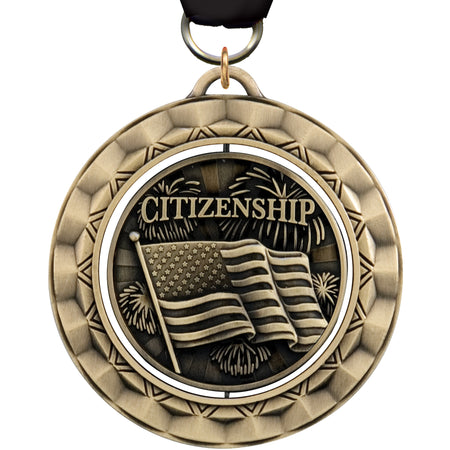 2 5/16" Citizenship Spinning Medal [MSPN-CZ]