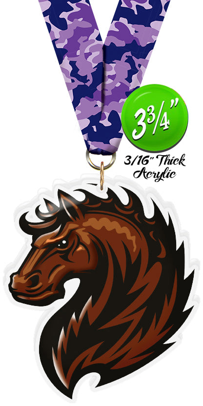 Mustang Mascot Colorix-M Acrylic Medal [MACR375-HS-Q]