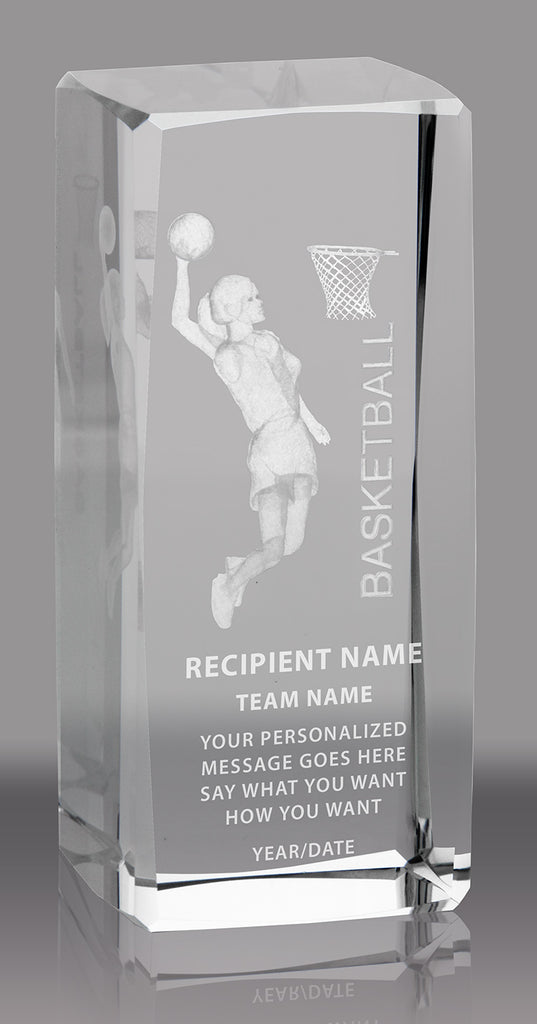 Basketball Female 3D Laser Sport Crystal [CMSPRT-BKF]