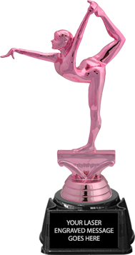 Gymnastics Female Pink Metallic Trophy on Synthetic Regal Base [TPNK7-GF]
