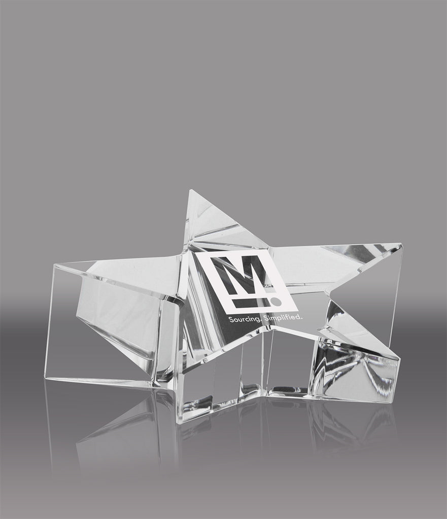 Optical Crystal Slanted Star Paperweight [CSSP24-X]