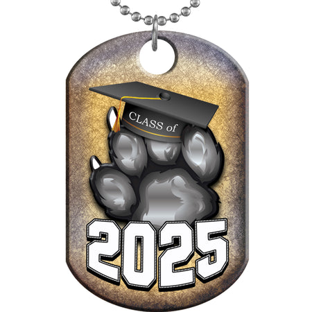 Class of 2025 Paw Monster Dog Tag - Black [DTXL-CLS-BLK-25]
