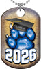 Class of 2026 Paw Monster Dog Tag - Blue [DTXL-CLS-BLU-26]