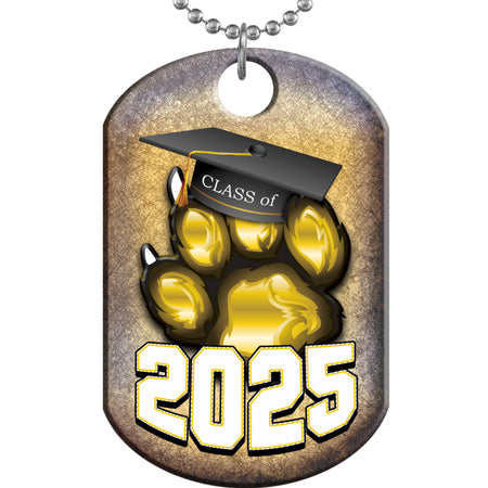 Class of 2025 Paw Monster Dog Tag - Gold [DTXL-CLS-GLD-25]