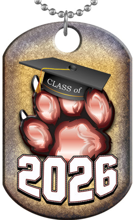 Class of 2026 Paw Monster Dog Tag - Maroon [DTXL-CLS-MRN-26]