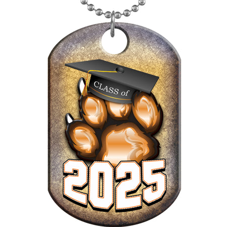 Class of 2025 Paw Monster Dog Tag - Orange [DTXL-CLS-ORG-25]