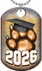 Class of 2026 Paw Monster Dog Tag - Orange [DTXL-CLS-ORG-26]