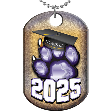 Class of 2025 Paw Monster Dog Tag - Purple [DTXL-CLS-PRP-25]